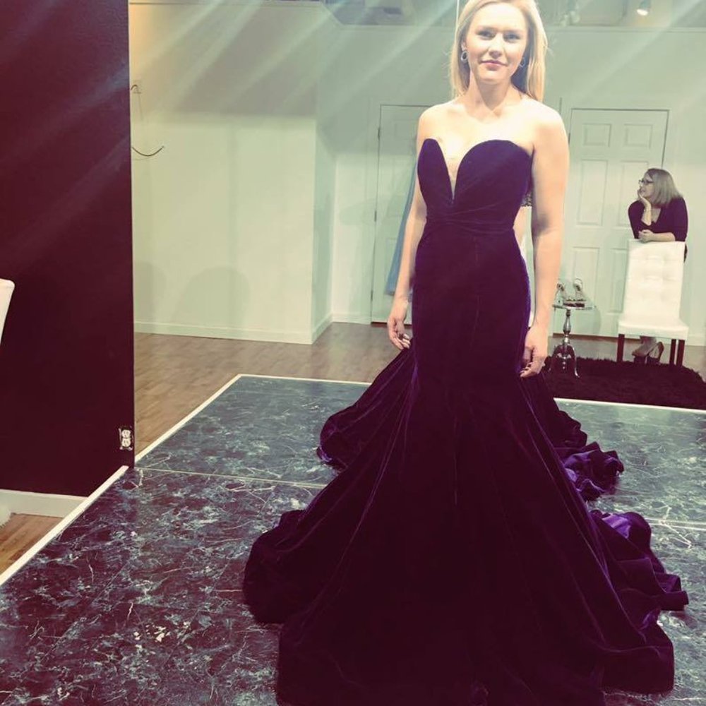 Purple Velvet Sherri Hill Couture